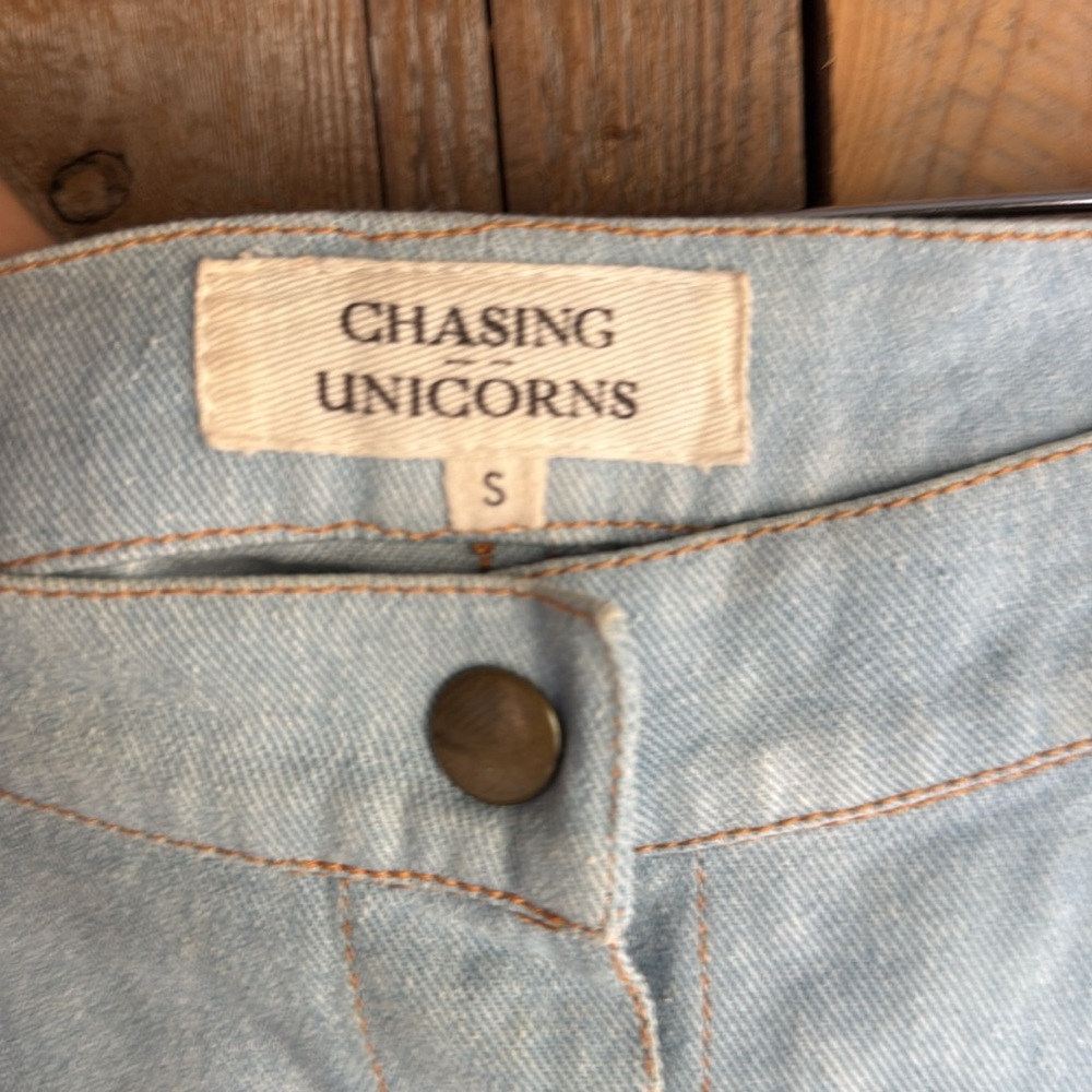 CHASING UNICORN western denim mini skirt with suede fringe - Picture 7 of 10